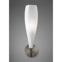 Netlighting Neo Wall Lamp Switched 1 Light E27 Satin NickelFrosted White Glass in Grey - thumbnail 2