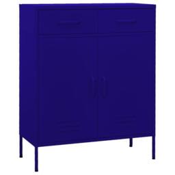 Berkfield Home Storage Cabinet Navy Blue 80x35x101.5 cm Steel - thumbnail 2