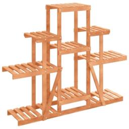 Berkfield Home Elegant Flower Stand 110x25x96 cm Solid Wood Fir in Brown - Size: 110 x 25 x 96 cm - thumbnail 3