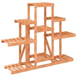 Berkfield Home Elegant Flower Stand 110x25x96 cm Solid Wood Fir in Brown - Size: 110 x 25 x 96 cm - thumbnail 4