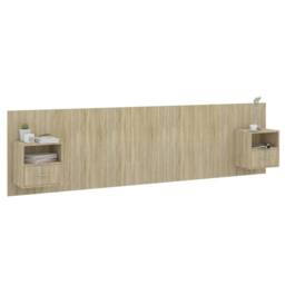 Berkfield Home Classic Bed Headboard with Cabinets Sonoma Oak Engineered Wood in Light Tan