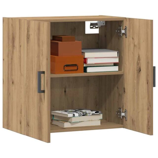 Berkfield Home Wall Cabinet Artisan Oak 60x31x60 cm Engineered Wood in Brown - Size: 60 x 31 x 60 cm - image 1