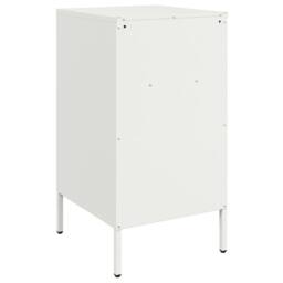 Berkfield Home Sturdy Bedside Cabinet White 36x39x68 cm Steel - Size: 36 x 39 x 68 cm - thumbnail 8