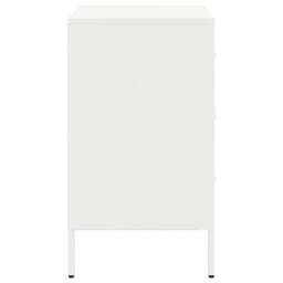 Berkfield Home Sturdy Bedside Cabinet White 36x39x68 cm Steel - Size: 36 x 39 x 68 cm - thumbnail 7