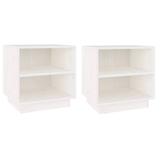Berkfield Home Bedside Cabinets 2 pcs White 40x34x40 cm Solid Wood Pine - Size: 40 x 34 x 40 cm - image 1