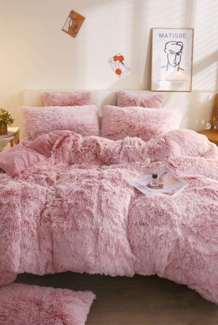 Ezysleep Pink Faux Fur Duvet Cover Set - Size: King - image 1