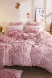 Ezysleep Pink Faux Fur Duvet Cover Set - Size: King - thumbnail 1
