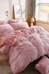 Ezysleep Pink Faux Fur Duvet Cover Set - Size: King - thumbnail 2