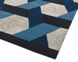The Rug Shop UK Blue Luxurious Modern Easy to clean Machine Made Geometric Area Rug - Size: 160 cm x 230 cm - thumbnail 2