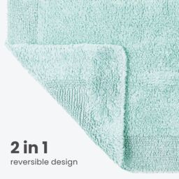 Allure Bath Fashions Elegance Reversible Heavyweight Bath Mat in Duck Egg Blue - thumbnail 4