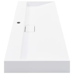 Berkfield Home Wash Basin 120x46x11 cm Mineral Cast/Marble Cast White - Size: 120 x 46 x 11 cm - thumbnail 5