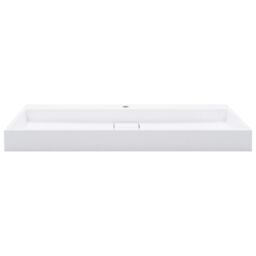 Berkfield Home Wash Basin 120x46x11 cm Mineral Cast/Marble Cast White - Size: 120 x 46 x 11 cm - thumbnail 3