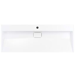 Berkfield Home Wash Basin 120x46x11 cm Mineral Cast/Marble Cast White - Size: 120 x 46 x 11 cm - thumbnail 4