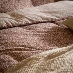 Yard Perrie Leaf Muslin 100% Cotton Duvet Cover Set in Walnut - Size: King - thumbnail 6