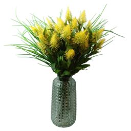 Leaf Pack of 6 x 90cm Artificial Grass Stem Spray in Green - Size: 6 x 90 cm - thumbnail 2