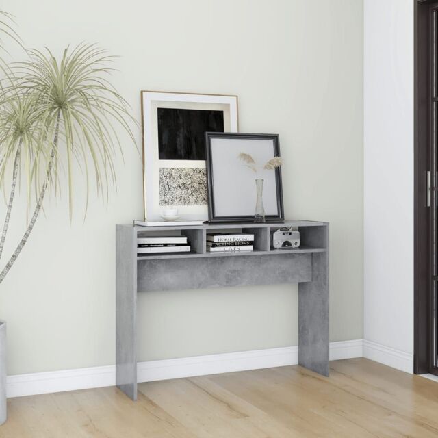 Berkfield Home Console Table Concrete Grey 105x30x80 cm Engineered Wood - Size: 105 x 30 x 80 cm - image 1