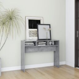 Berkfield Home Console Table Concrete Grey 105x30x80 cm Engineered Wood - Size: 105 x 30 x 80 cm - thumbnail 1