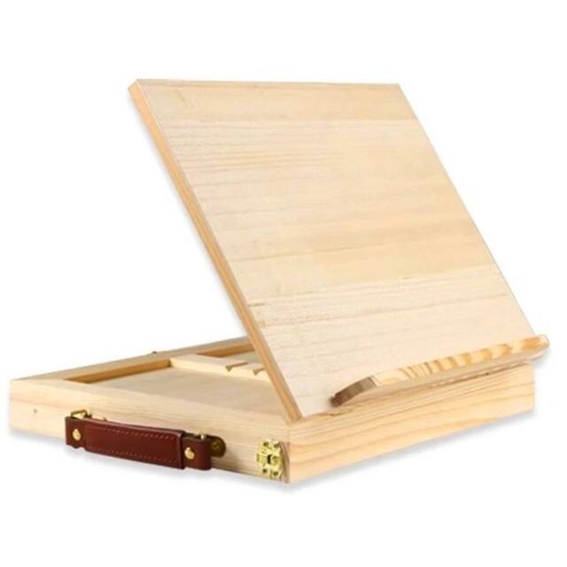 EONLION Wooden Table Easel Box with Storage in Brown - Size: 500mm - image 1