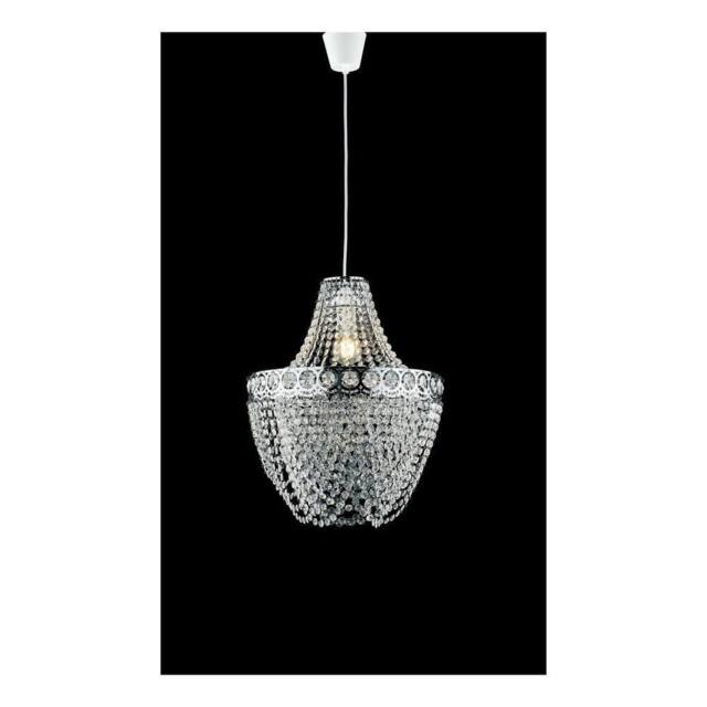 Netlighting BOLERO Pendant Ceiling Light Chrome Acrylic 40x49cm in Grey - Size: 40x49 cm