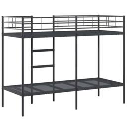 Berkfield Home Bunk Bed without Mattress Black 75x190 cm Small Single Steel - thumbnail 7