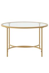 Living and Home Gold Modern Round Tempered Glass Coffee Table for Living Room - thumbnail 4