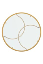 Living and Home Gold Modern Round Tempered Glass Coffee Table for Living Room - thumbnail 5