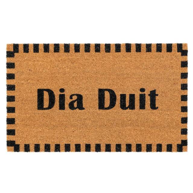Kukoon Front Door Mat Christmas Décor Natural Coir Rug - Diar Duit in Beige - Size: 45 cm x 70 cm - image 1