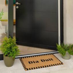 Kukoon Front Door Mat Christmas Décor Natural Coir Rug - Diar Duit in Beige - Size: 45 cm x 70 cm - thumbnail 2