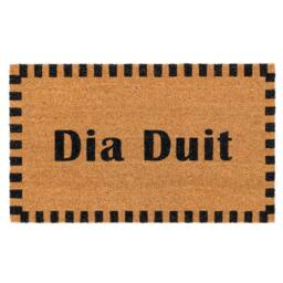 Kukoon Front Door Mat Christmas Décor Natural Coir Rug - Diar Duit in Beige - Size: 45 cm x 70 cm - thumbnail 1