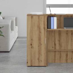 Berkfield Home Storage Cabinet Artisan Oak 40x45x103.5 cm Engineered Wood in Brown - thumbnail 3