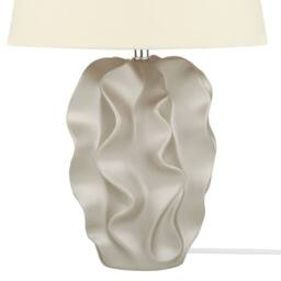 Wyld and Coco Bedside Table Lamp - Light Gold Ceramic Base Cream Fabric Shade - thumbnail 7