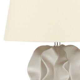Wyld and Coco Bedside Table Lamp - Light Gold Ceramic Base Cream Fabric Shade - thumbnail 5