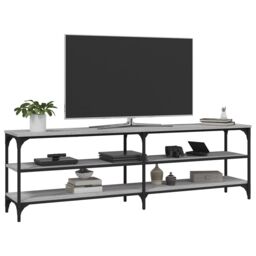 Berkfield Home TV Cabinet Grey Sonoma 160x30x50 cm Engineered Wood - Size: 160 x 30 x 50 cm - thumbnail 4