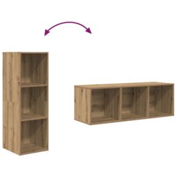 Berkfield Home TV Cabinet Set Artisan oak 37 x 37 x 107 cm Engineered wood - thumbnail 8