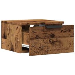Berkfield Home Wall-mounted Bedside Cabinets 2 pcs Old Wood 34x30x20 cm in Brown - Size: 34 x 30 x 20 cm - thumbnail 5