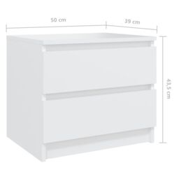 Berkfield Home Bed Cabinet White 50x39x43.5 cm Engineered Wood - thumbnail 6
