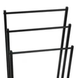 EONLION 3 Tier Free Standing Metal Towel Rack Bathroom Storage Drying Stand in Black - thumbnail 2