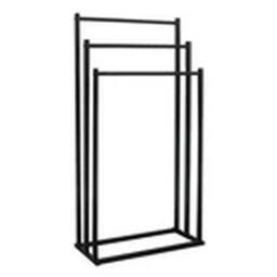 EONLION 3 Tier Free Standing Metal Towel Rack Bathroom Storage Drying Stand in Black - thumbnail 1