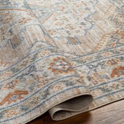 Livabliss Lilian-Washable Brown Blue Vintage Traditional Boho Living Dining Rug - Size: 140 cm x 200 cm - thumbnail 4