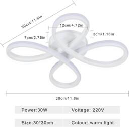 Pheashine White 30cm Flower LED Ceiling Light 30W 3000K-3500K Acrylic - thumbnail 4