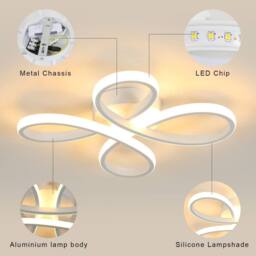 Pheashine White 30cm Flower LED Ceiling Light 30W 3000K-3500K Acrylic - thumbnail 5