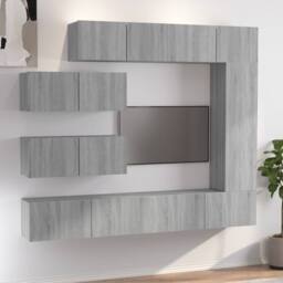 Berkfield Home Classic 7 Piece TV Cabinet Set Grey Sonoma Engineered Wood - thumbnail 2