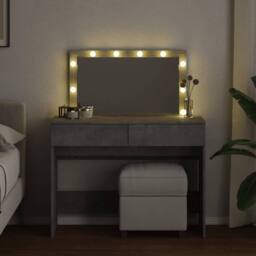 Berkfield Home Beautiful Dressing Table with LED Concrete Grey 100x40x120 cm - Size: 100 x 40 x 120 cm