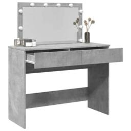 Berkfield Home Beautiful Dressing Table with LED Concrete Grey 100x40x120 cm - Size: 100 x 40 x 120 cm - thumbnail 4
