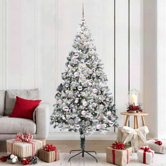 Berkfield Home Artificial Christmas Tree with 300 LEDs with Stand Green 210 cm - image 1
