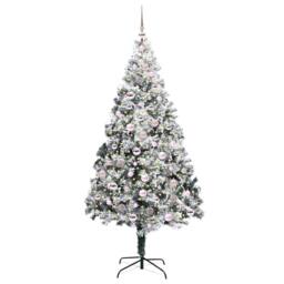Berkfield Home Artificial Christmas Tree with 300 LEDs with Stand Green 210 cm - thumbnail 3