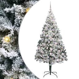 Berkfield Home Artificial Christmas Tree with 300 LEDs with Stand Green 210 cm - thumbnail 2