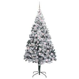 Berkfield Home Artificial Christmas Tree with 300 LEDs with Stand Green 210 cm - thumbnail 4