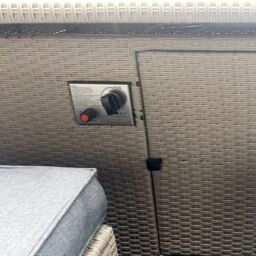 Outdoor Living The Conwy 8 Seat Corner Gas Firepit Rattan Dining Set in Grey - thumbnail 6