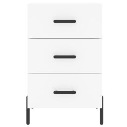 Berkfield Home Bedside Cabinet White 40x40x66 cm Engineered Wood - Size: 40 x 40 x 66 cm - thumbnail 5